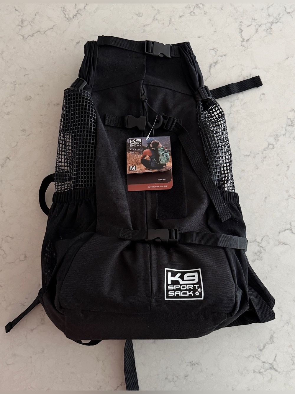 K9 Sport Sack AIR PLUS Dog Travel Backpack Carrier Size M Black - NEW